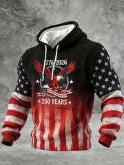 Eagle 250 Years Of Freedom Hoodie Men's Patriotic Honor 250Th Anniversary 1776 2026 Apparel - Lilybirchmarket