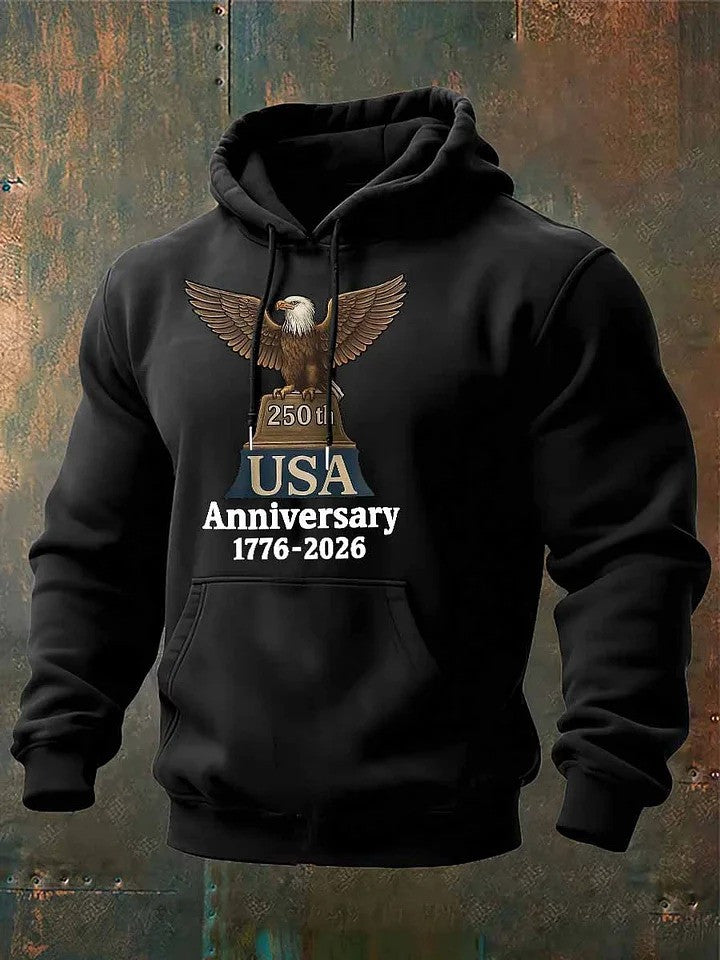 Eagle 250th USA Anniversary Hoodie 1776 2026 Liberty Bell Patriotic 4Th Of July Apparel - Lilybirchmarket