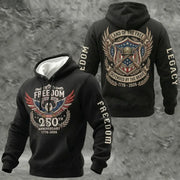 Eagle America 250th Anniversary Hoodie 1776 2026 Freedom Legacy Patriotic Apparel For Men - Lilybirchmarket
