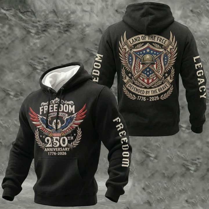 Eagle America 250th Anniversary Hoodie 1776 2026 Freedom Legacy Patriotic Apparel For Men - Lilybirchmarket