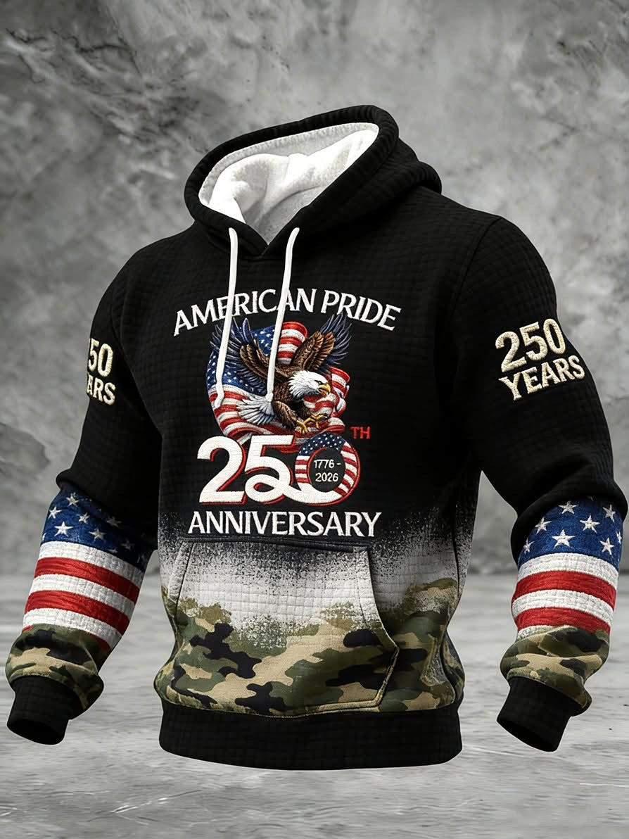 Eagle America 250th Anniversary Hoodie American Pride 250 Years Patriotic Apparel For Men - Lilybirchmarket