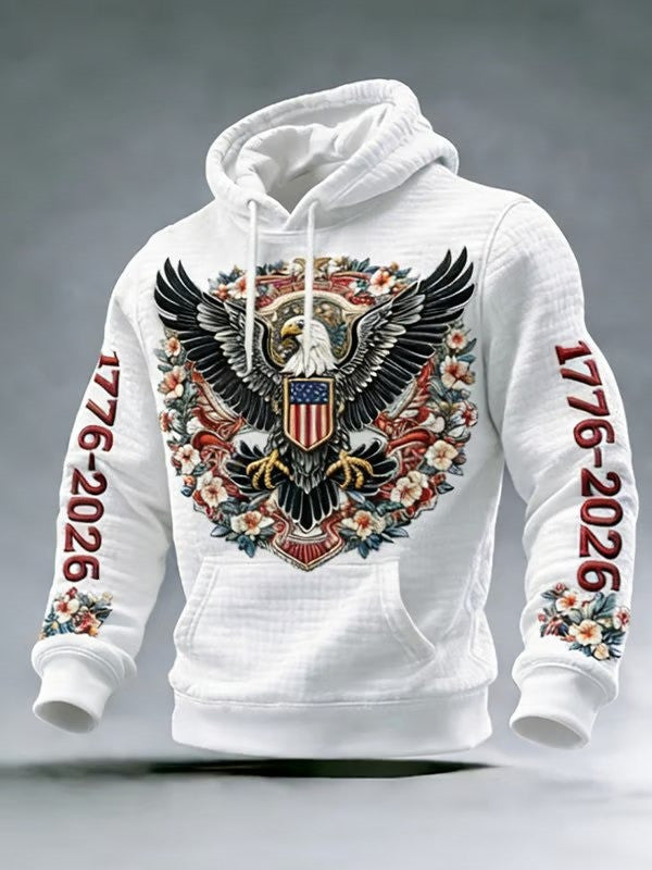 Eagle America 250th Anniversary Hoodie Floral 1776 2026 Merch Gifts For Patriotic Men - Lilybirchmarket
