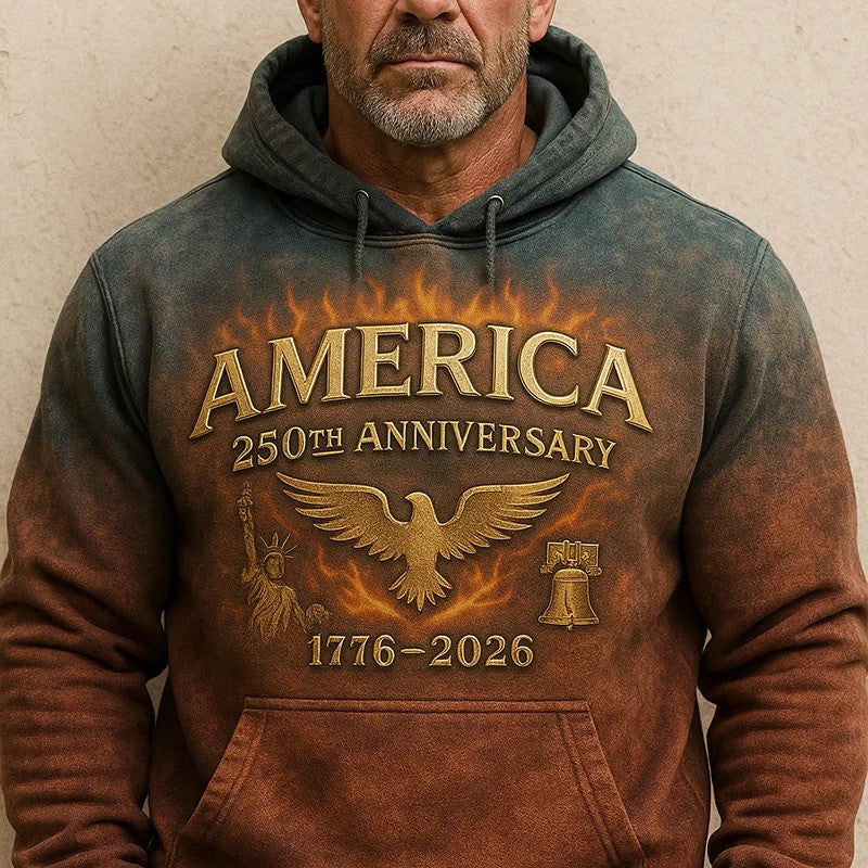 Eagle America 250th Anniversary Hoodie Liberty Bell 1776 2026 4Th Of July Independence Day - Lilybirchmarket