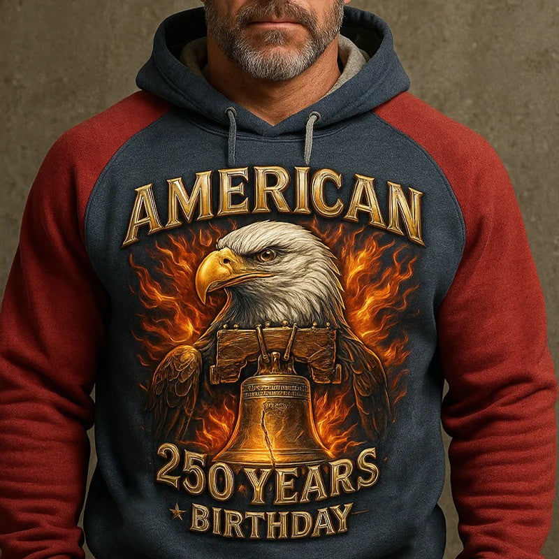Eagle America 250th Anniversary Hoodie Liberty Bell 1776 2026 4Th Of July Patriotic Clothes - Lilybirchmarket