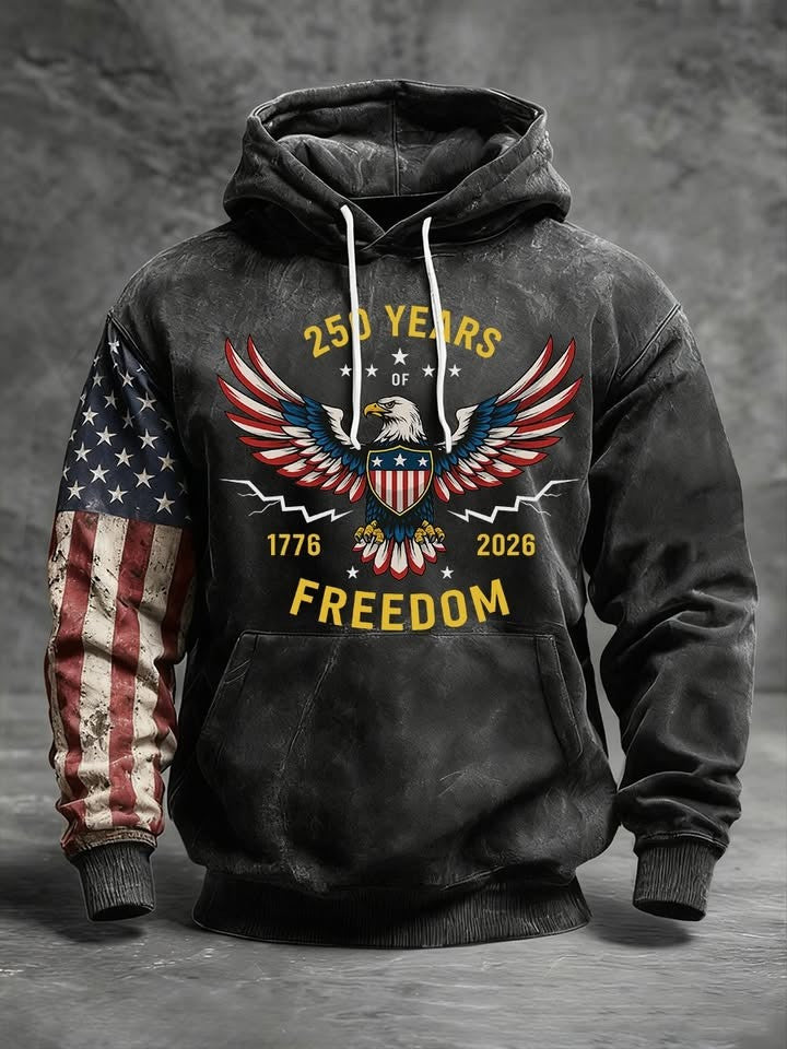 Eagle America Freedom 250th Anniversary Hoodie 1776 2026 Patriotic Veteran Christmas Gifts - Lilybirchmarket