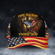 Eagle One Nation Under God Hat American Flag Christian Patriotic Cap Gifts For Men - Lilybirchmarket