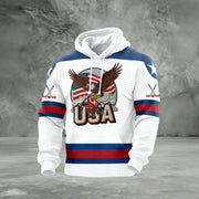 Eagle Retro USA Ice Hockey Hoodie USA Hockey Gold Apparel Present Idea For Fan - Lilybirchmarket