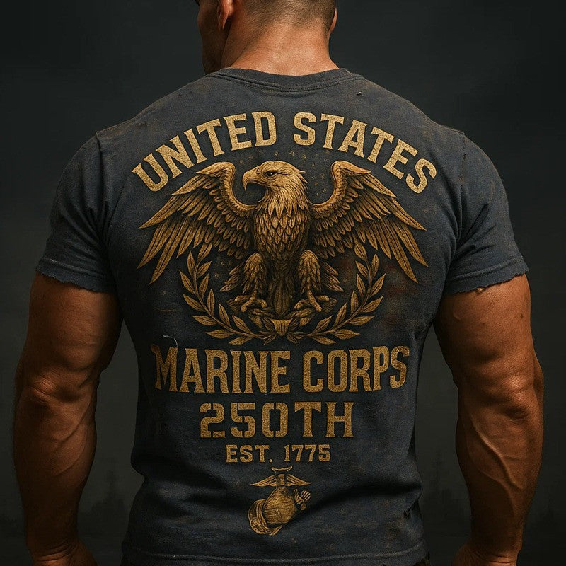 Eagle United States Marine Corps 250th EST 1775 T-Shirt USMC Merch Military Honor Apparel - Lilybirchmarket