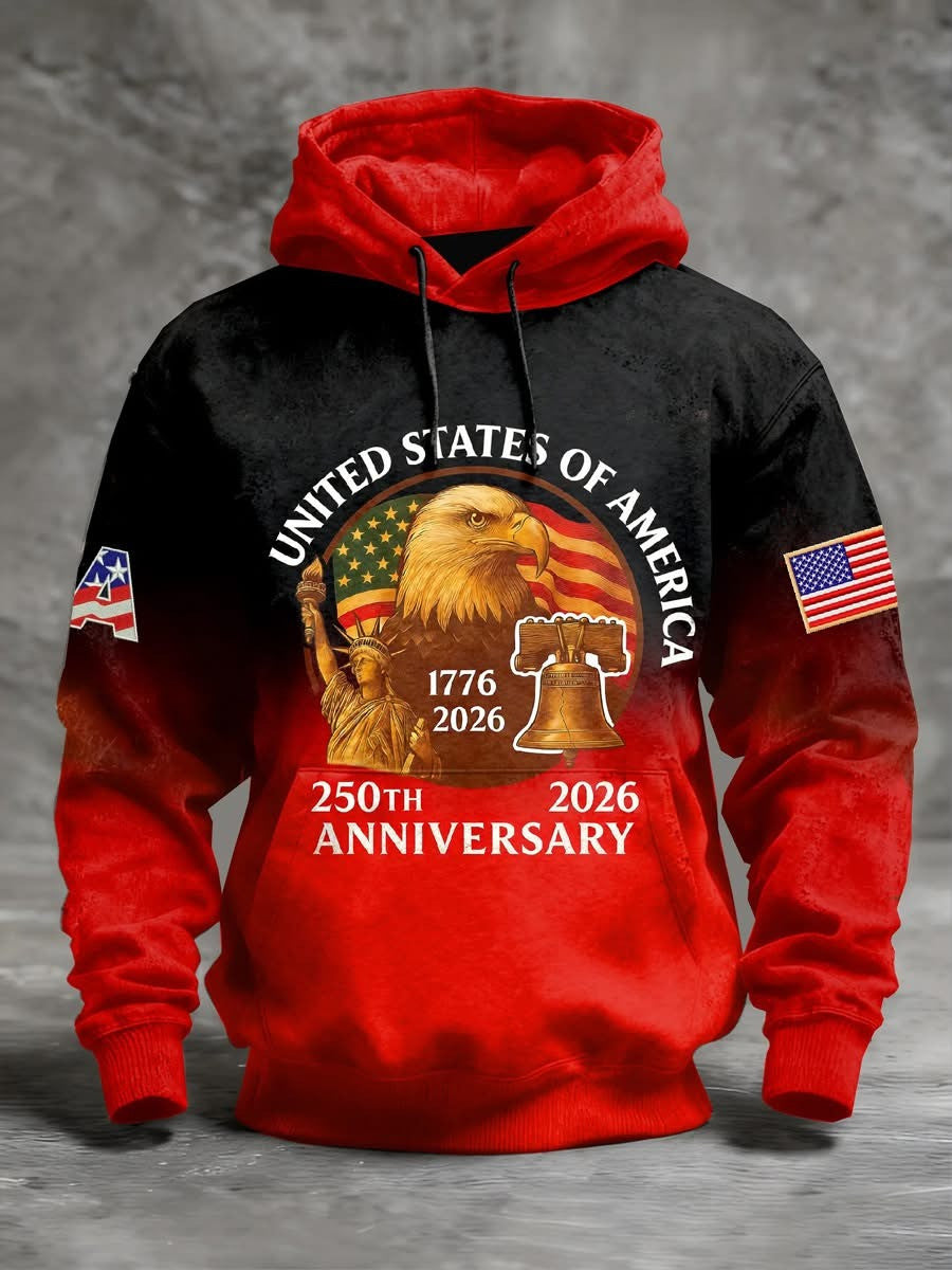 Eagle United States Of America 250Th Anniversary Hoodie 1776 2026 USA Patriot Clothing - Lilybirchmarket