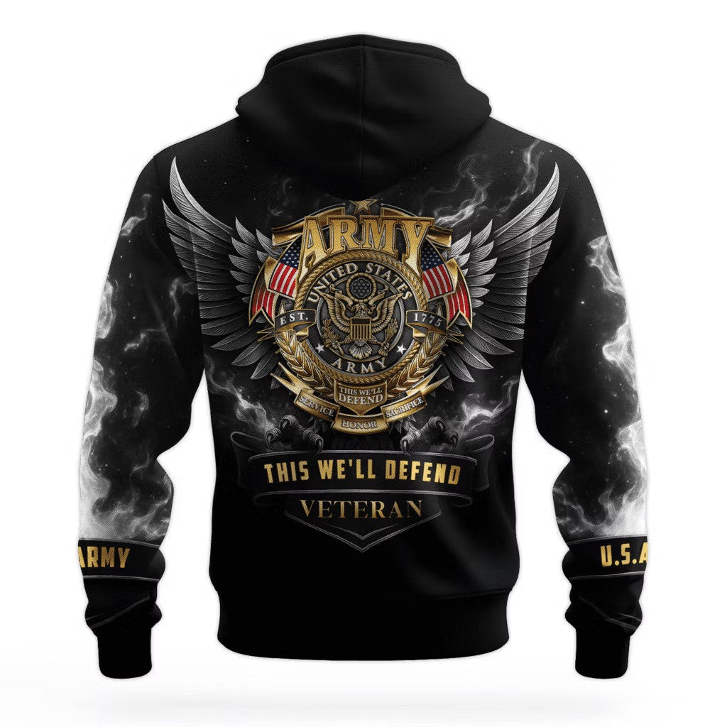 Eagle US Army 250 Years Of Service Hoodie 250Th Anniversary 1775 2025 Army Veteran Gifts - Lilybirchmarket