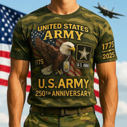 Eagle U.S Army 250th Anniversary T-shirt Clothes Present Ideas For Father In Law - Lilybirchmarket