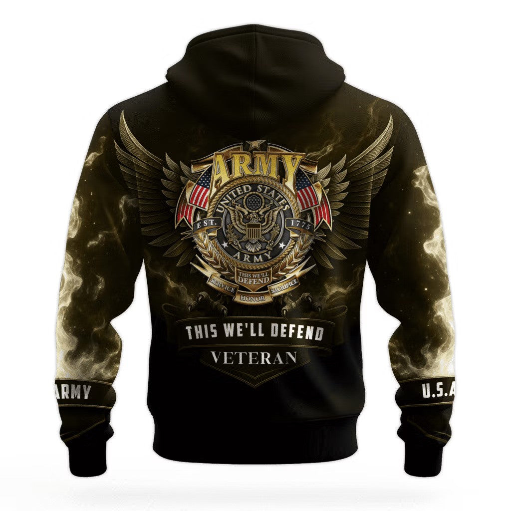 Eagle US Army This We'll Defend 250Th Anniversary Hoodie 1775 2025 Army Veteran Gift Ideas - Lilybirchmarket
