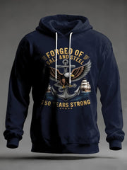 Eagle US Navy 250 Years Strong Hoodie Forged Of Salt And Steel Hoodie USN Merch Gifts - Lilybirchmarket