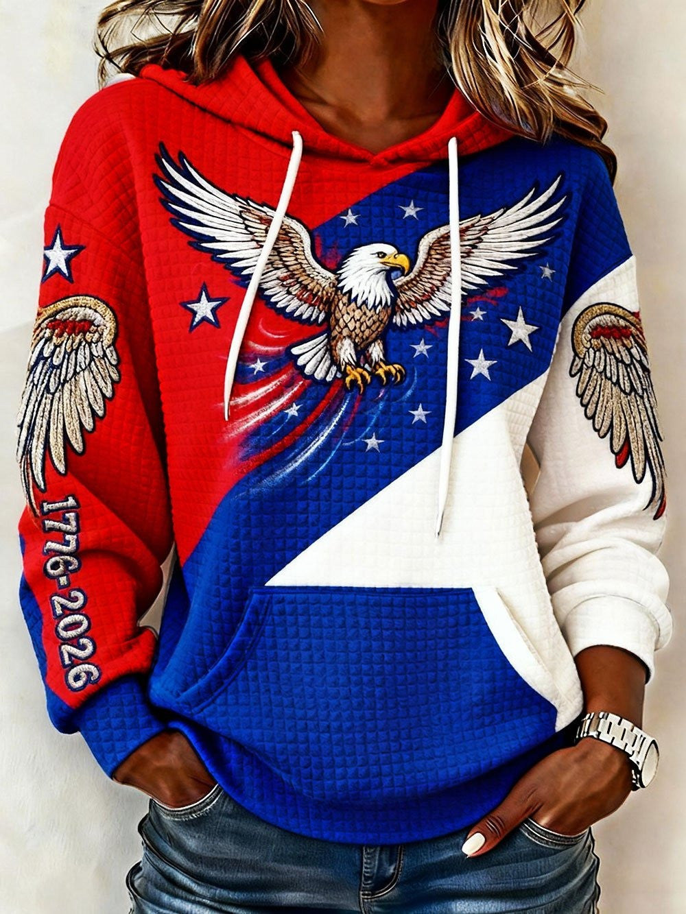 Eagle USA 250 Years 1776 2026 Hoodie Independence Day Hoodie Semiquincentennial Gifts - Lilybirchmarket