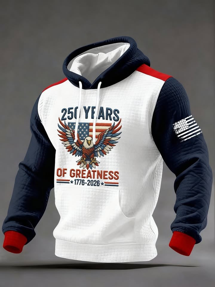 Eagle USA 250 Years Of Greatness Hoodie Fourth Of July 1776 2026 Hoodie Gifts For Men - Lilybirchmarket