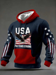 Eagle USA 250 Years Strong Hoodie Independence Day Hooded Sweatshirt Gifts For 4Th Of July - Lilybirchmarket
