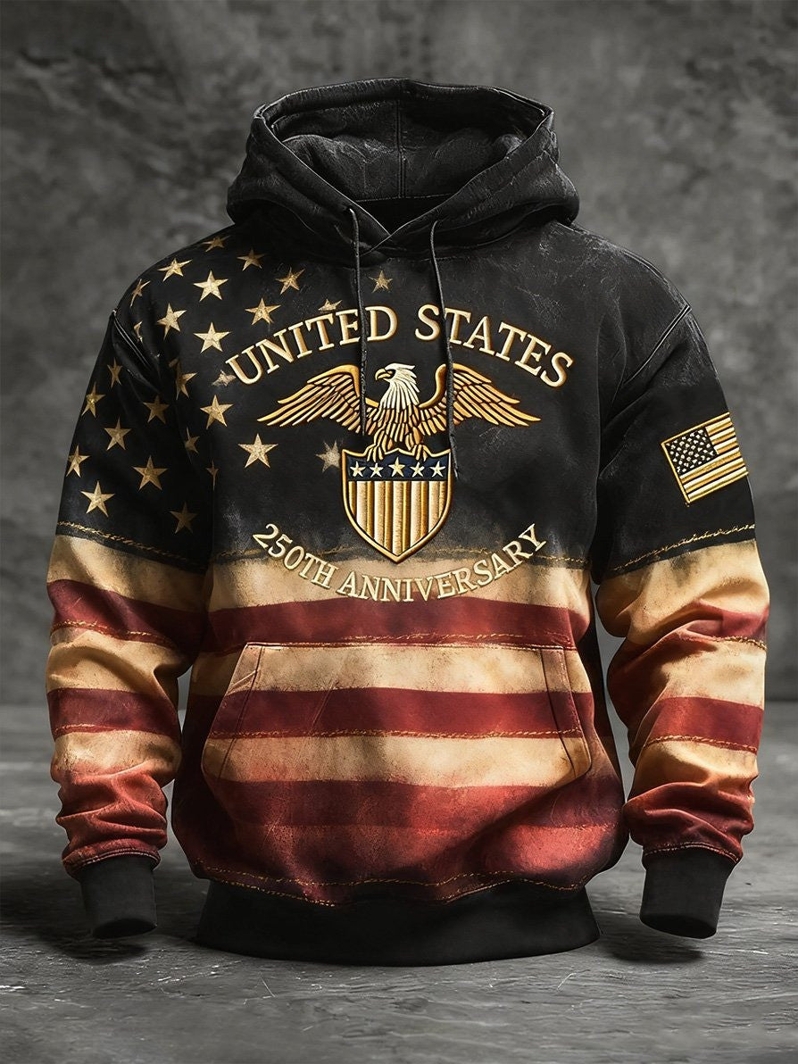 Eagle USA 250Th Anniversary Hoodie Vintage Independence Day Hoodie Gift For Patriots - Lilybirchmarket