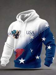 Eagle USA Flag Hoodie Men's Patriotic Hooded Sweatshirt Best 4th Of July Gifts For Him - Lilybirchmarket