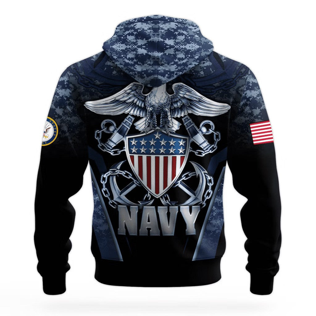 Eagle USN US Navy 250Th Anniversary Camo Hoodie 1775 2025 Gift Ideas For Navy Veterans - Lilybirchmarket