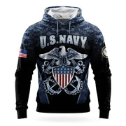 Eagle USN US Navy 250Th Anniversary Camo Hoodie 1775 2025 Gift Ideas For Navy Veterans - Lilybirchmarket