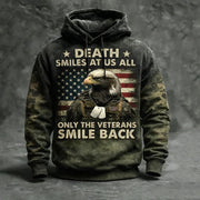 Eagle Veteran Hoodie Death Smiles At Us All Only The Veterans Smile Back Hoodie Gifts For Men - Lilybirchmarket