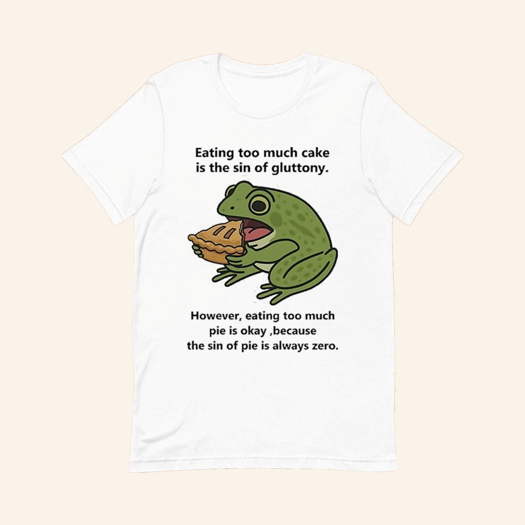 Eating Cake Is The Sin Of Gluttony T-Shirt Eating Pie Is Okay Sin Pi Is Zero Shirt Funny Gifts - Lily Birch Market