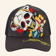 Ed Hardy Merch Ace Skull Trucker Hat Ed Hardy Hat Christmas Gifts For Him - Lilybirchmarket