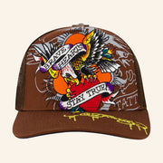 Ed Hardy Merch Brave Hearts Stay True Eagle Trucker Hat Ed Hardy Hat Xmas Gifts For Him - Lilybirchmarket
