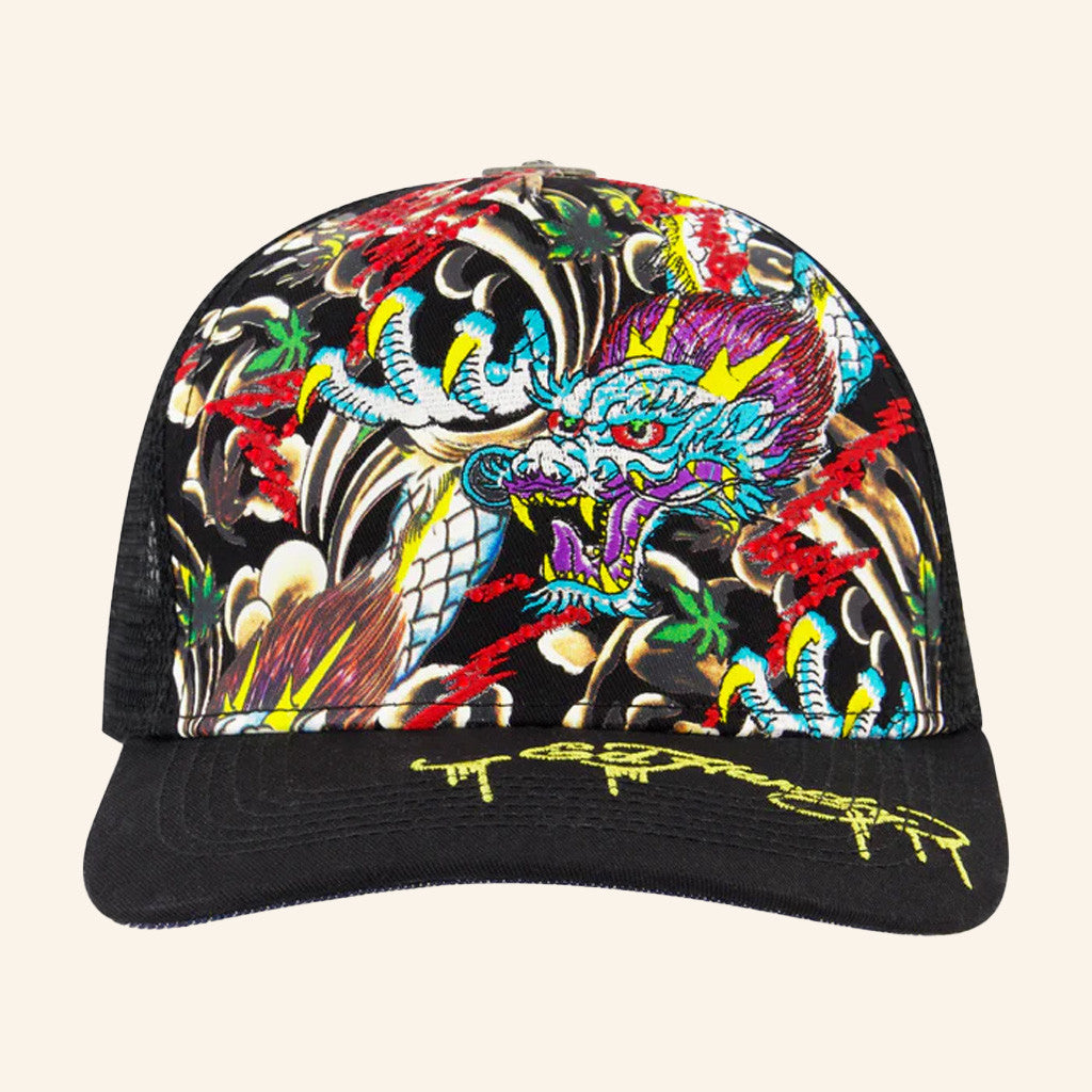 Ed Hardy Merch Dragon Trucker Hat Ed Hardy Hat Christmas Gift Ideas For Dad - Lilybirchmarket