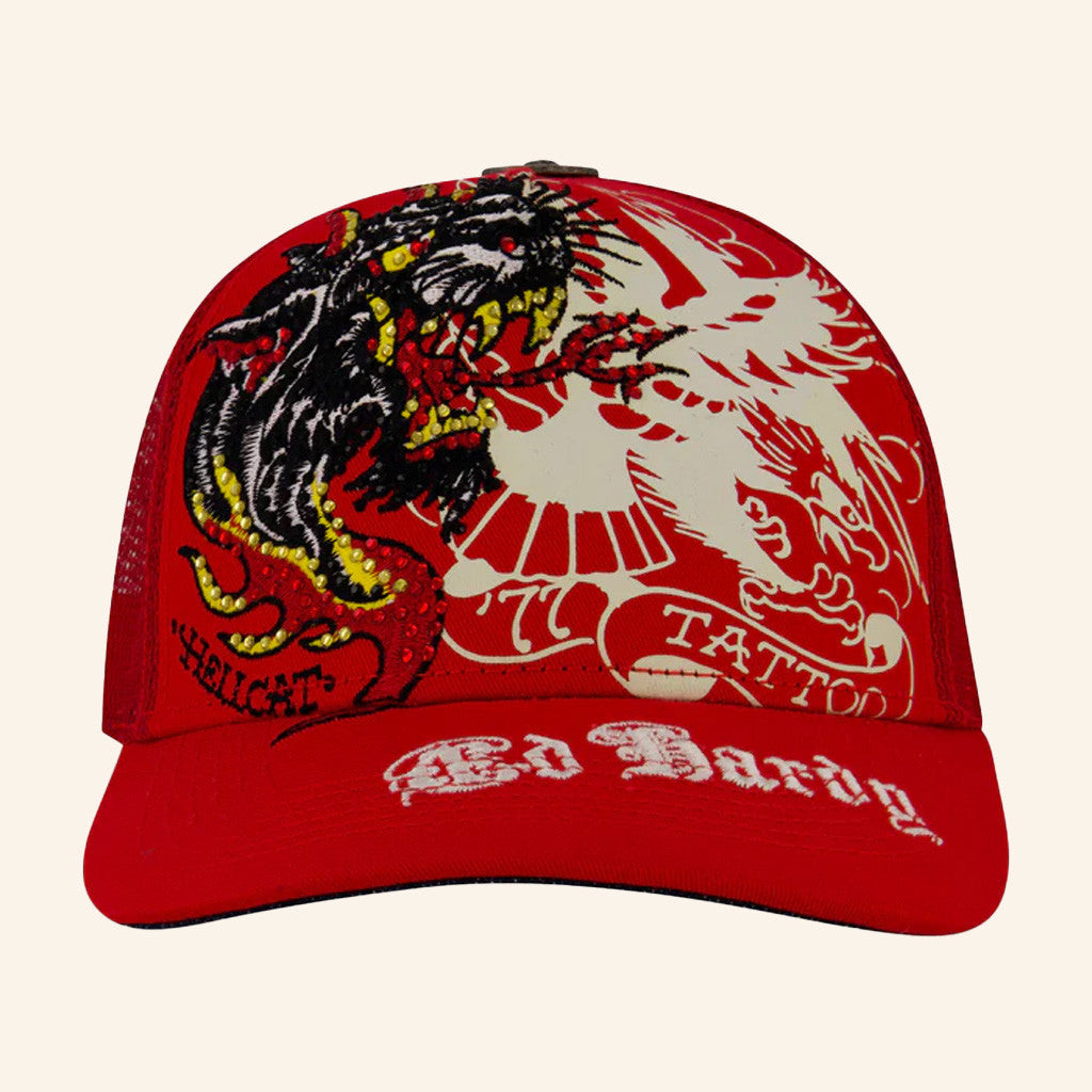 Ed Hardy Merch Eagle Panther Trucker Hat Ed Hardy Hat Xmas Gifts For Husband - Lilybirchmarket
