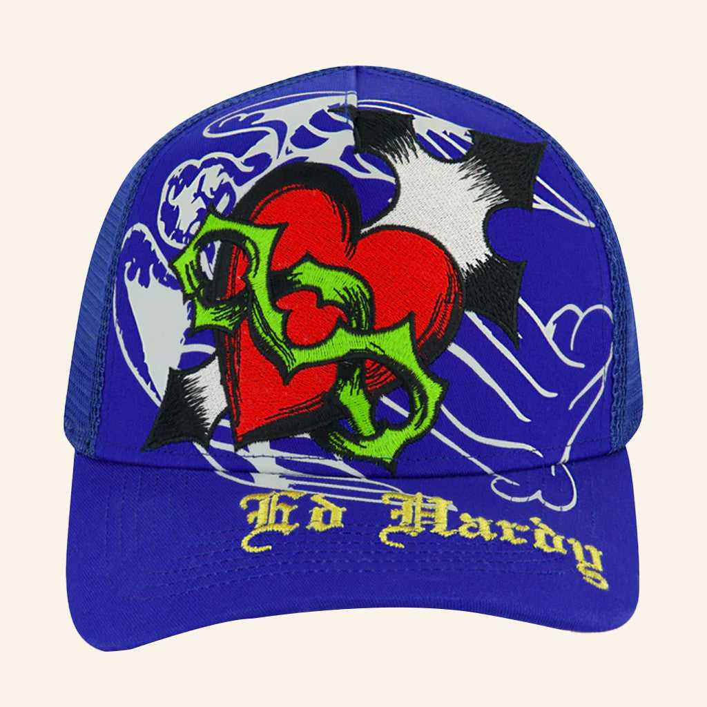 Ed Hardy Merch Sacred Heart Trucker Hat Ed Hardy Hat Christmas Presents For Him - Lilybirchmarket