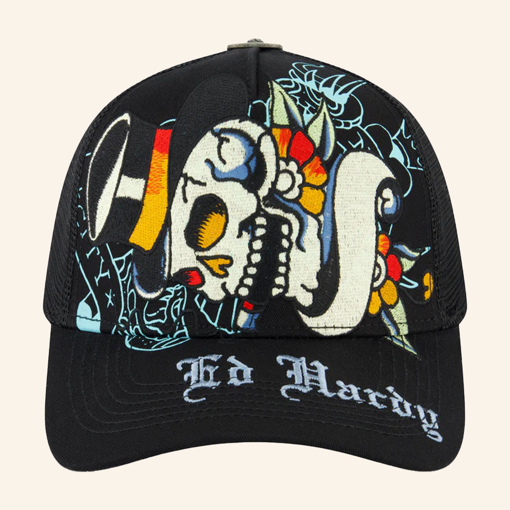 Ed Hardy Merch Tiger Skull Trucker Hat Ed Hardy Hat Christmas Gift Ideas For Boyfriend - Lilybirchmarket