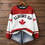 Elbows Up Canada Sweatshirt For Women's Anti Trump Political Apparel Gifts For Canadian - Lilybirchmarket