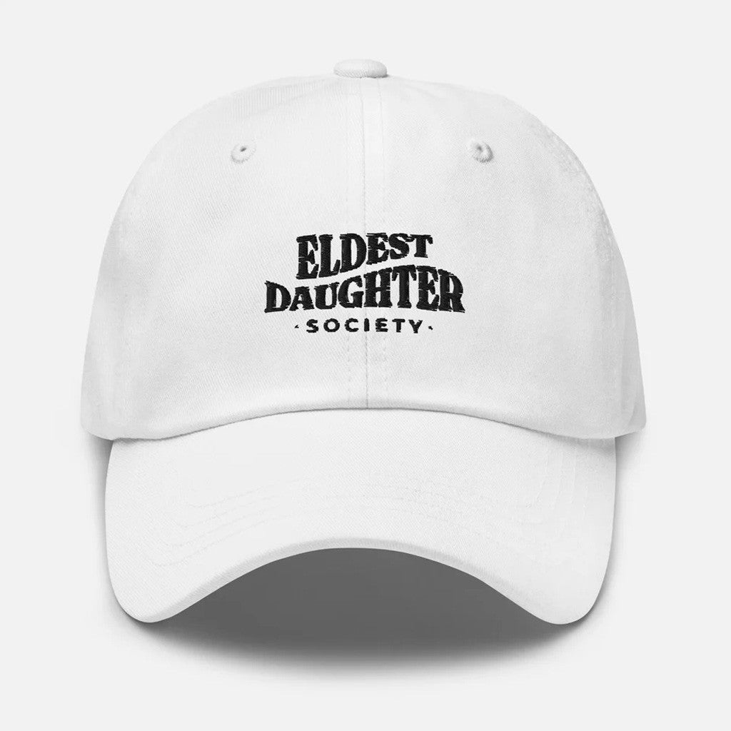 Eldest Daughter Merch Society Embroidered White Hat Christmas Presents For Dad - Lilybirchmarket