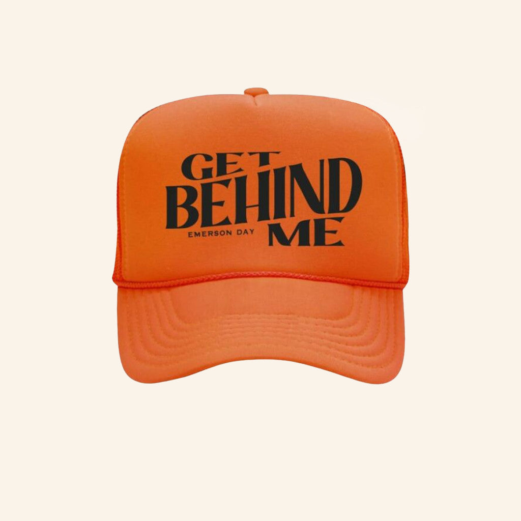 Emerson Day Music Merch Get Behind Me Orange Trucker Hat Gifts For Sister - Lilybirchmarket