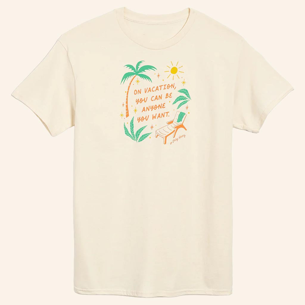 Emily Henry Merch On Vacation You Can Be Anyone T-Shirt Gifts For Bookworms - Lily Birch Market