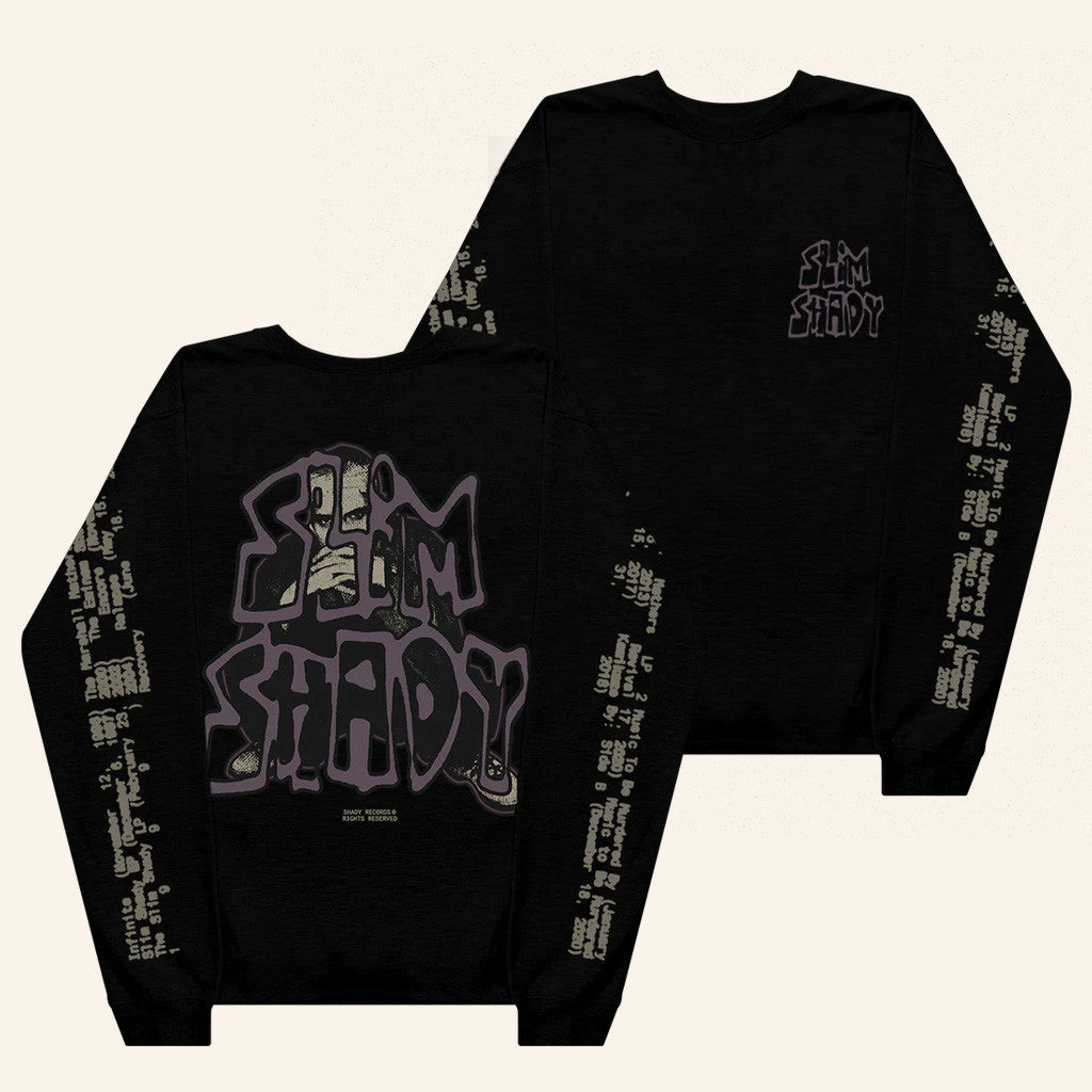 Eminem Merch Graffiti Slim Crewneck Sweatshirt Presents For Boyfriend - Lilybirchmarket