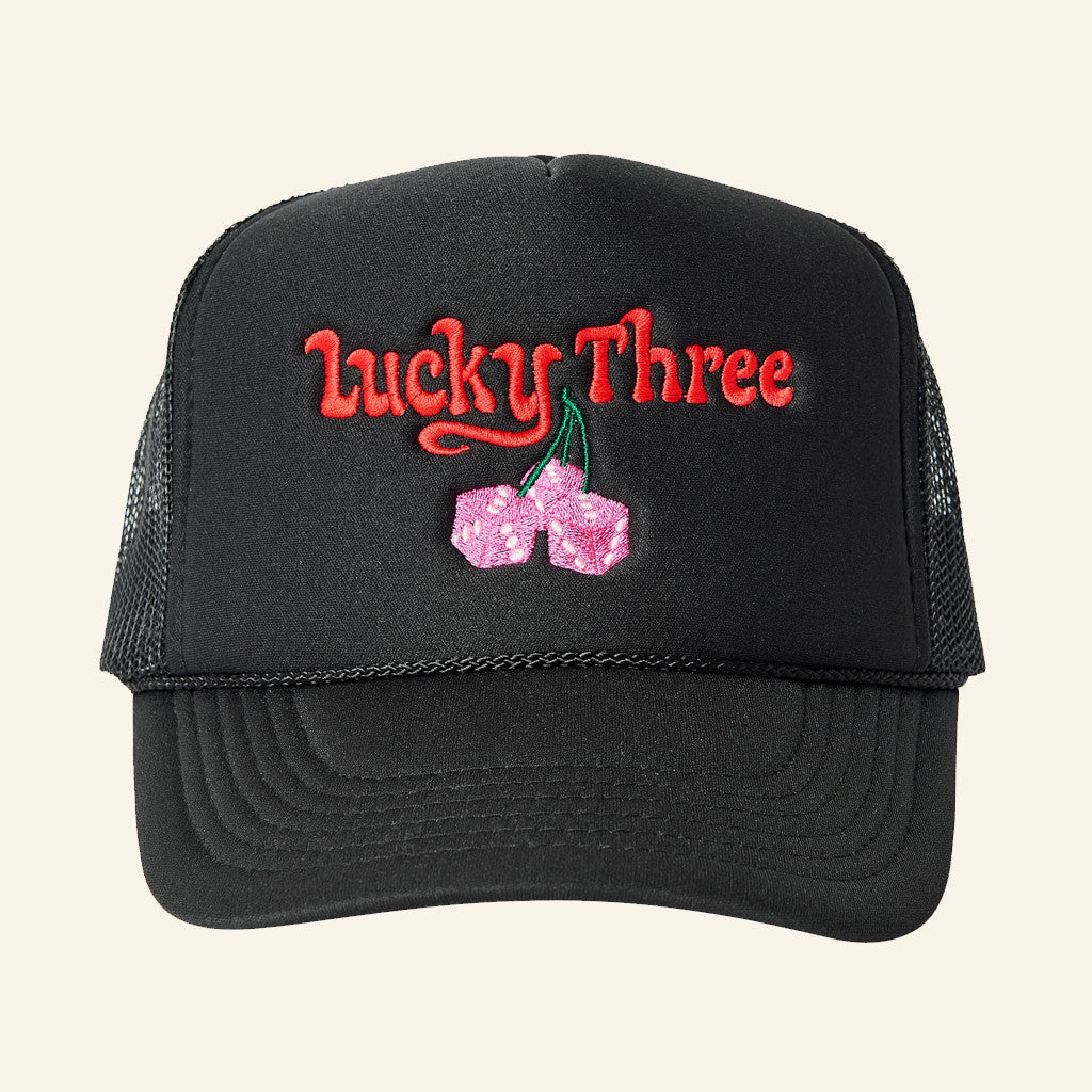 Enchante Merch Lucky Three Trucker Hat Embroidered Birthday Gift For Sister - Lilybirchmarket