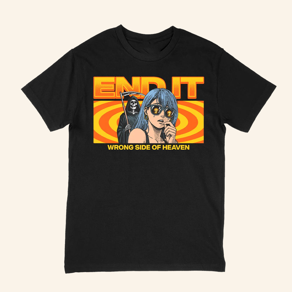 End It Merch Reaper Girl Wrong Side Of Heaven T-Shirt Gifts For Music Lovers - Lily Birch Market
