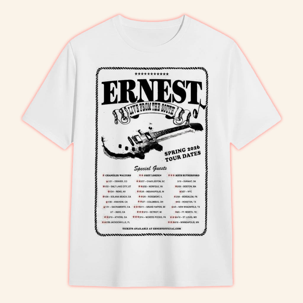Ernest Live From The South Spring Tour 2026 Dates T-Shirt Ernest Merch Gifts For Music Lovers - Lily Birch Market