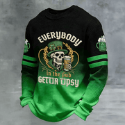  Everybody In The Pub Gets Tipsy Waffle Sweatshirt St Patrick's Day Clothes Gifts For Husband - TradiViet