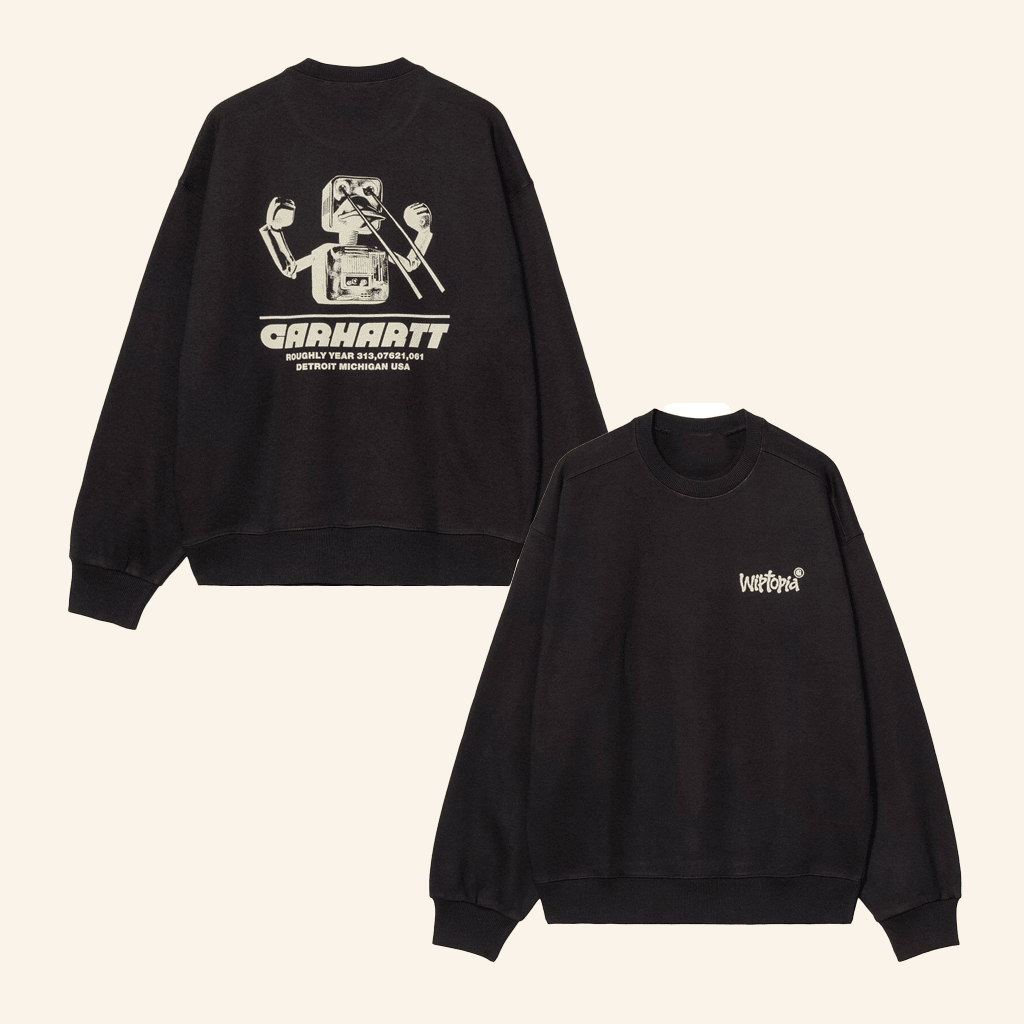 Evolve Clothing Merch Carhartt Wip Mens Wiptopia Black Sweatshirt Gifts For Son - Lilybirchmarket