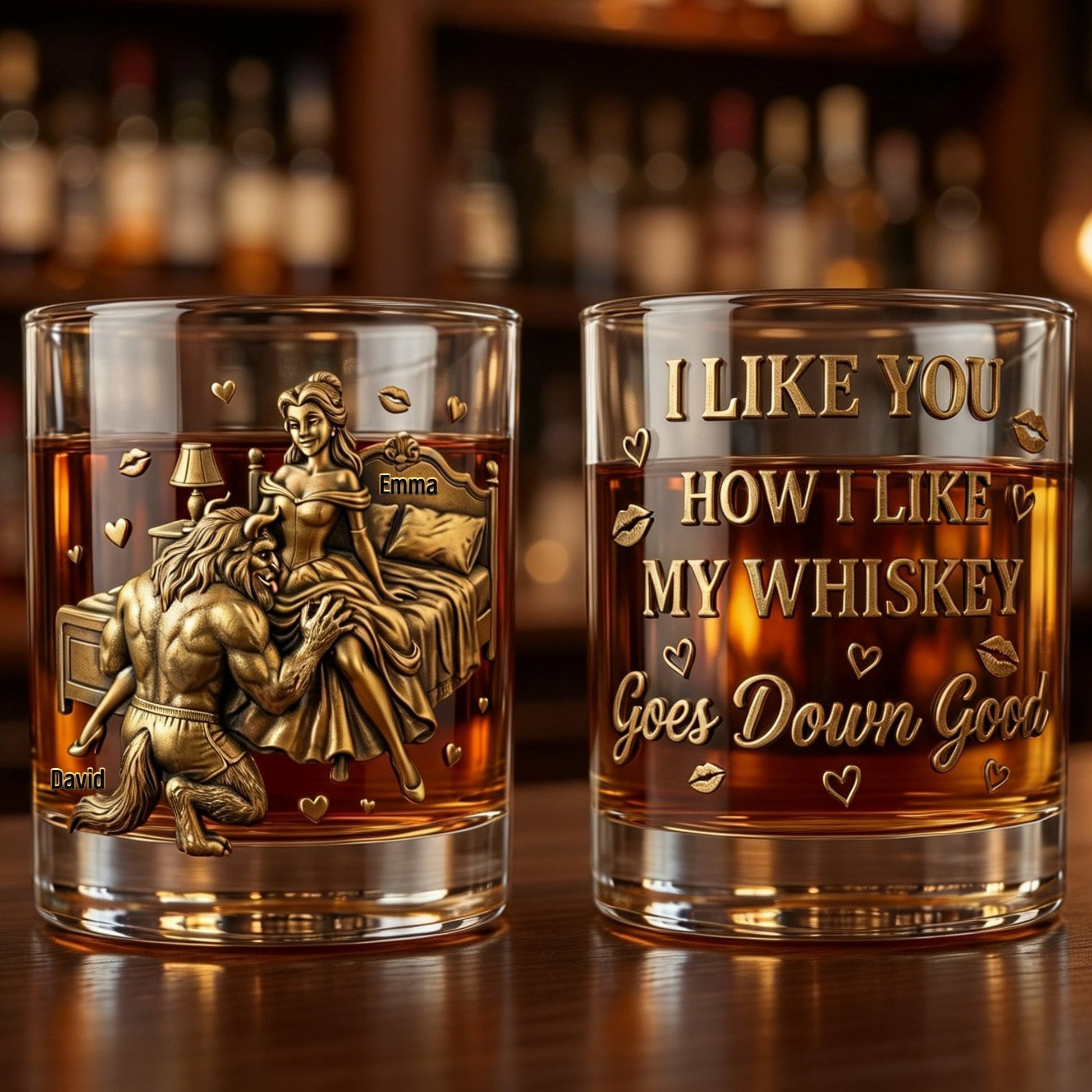 I Like You How I Like My Whiskey Naughty Couple Whiskey Glass, Valentine Couple Gift, Personalized Gifts For Couples