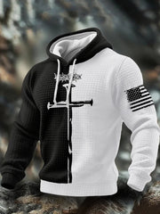 Faith Cross Hoodie Men's USA Flag Patriotic Clothing Faith Based Easter Gifts - Lilybirchmarket
