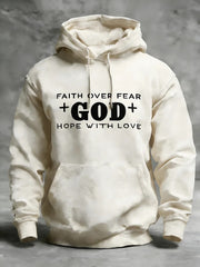 Faith Over Fear Hope Love Hoodie Men Christian Cotton Washed Best Gift - Lilybirchmarket