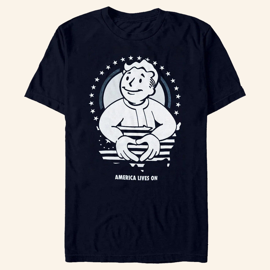 Fallout Merch America Lives On T-Shirt Great Gifts For Patriots - Lily Birch Market