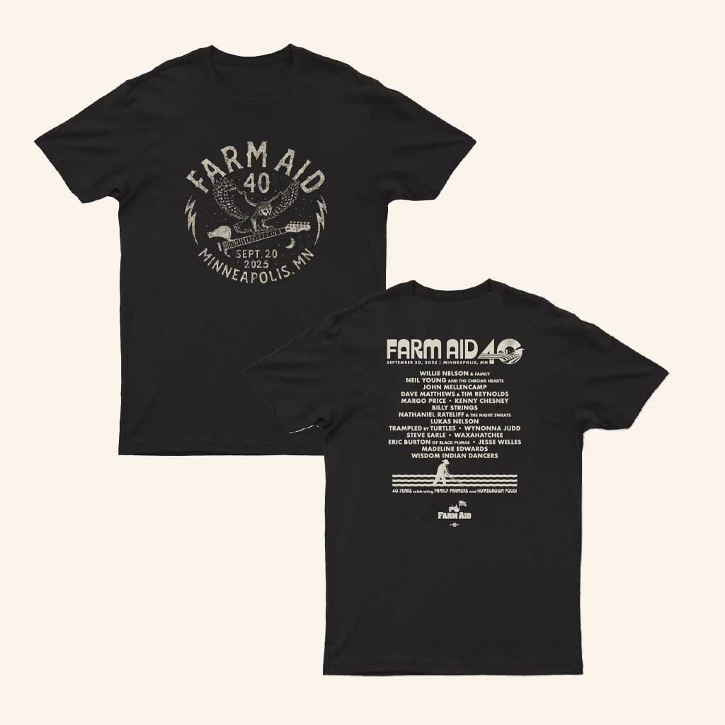Farm Aid Merch Farm Aid 40 Barn Owl T-Shirt 2025 Best Gifts For Farmers - Lily Birch Market