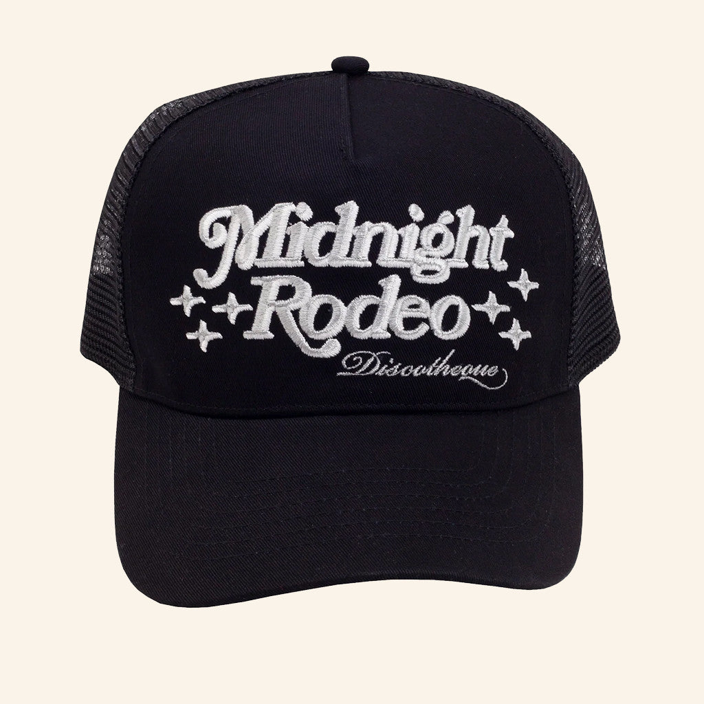 Fashion Moves Forward Merch Midnight Rodeo Discotheque Trucker Hat Embroidered Gifts For Him - Lilybirchmarket