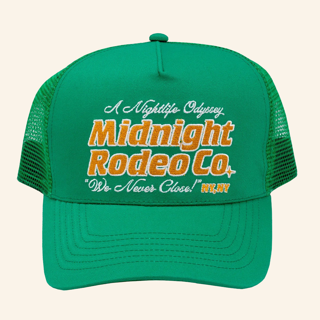 Fashion Moves Forward Merch Midnight Rodeo Nightlife Odyssey Trucker Hat Embroidered Gifts - Lilybirchmarket