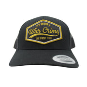 Fat Electrician Merch New It's Never A War Crime Trucker Hat Embroidered Gifts For Husband - Lilybirchmarket